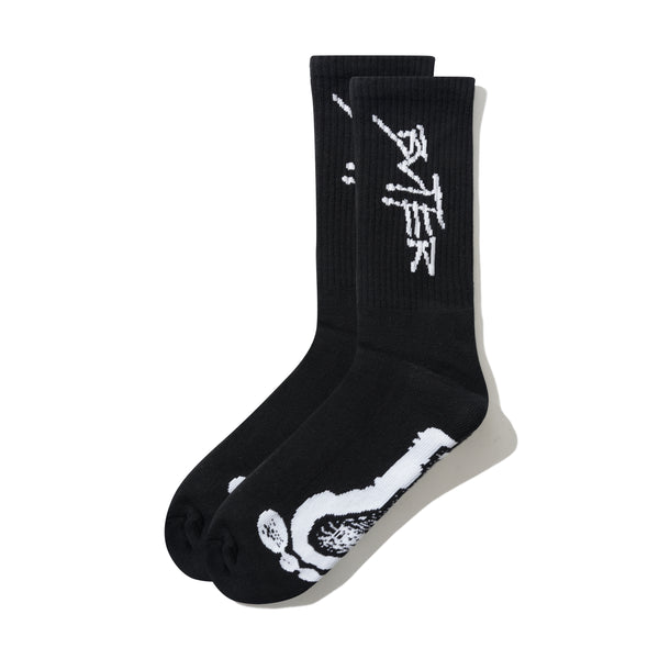 Butter Goods Footprints Socks, Black
