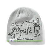 Frog Reversible Beanie, Lime / Grey