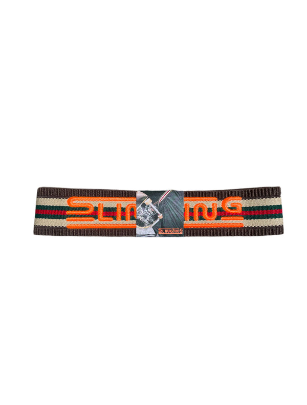 Slingting Skateboard Sling, Brown Stripe