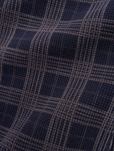 Funnel Neck Waffle Zip-Thru, Navy Plaid