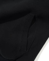 Funnel Neck Waffle Zip-Thru, Washed Black