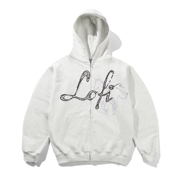 Lo-Fi Gallop Zip-Thru Hood, Ash