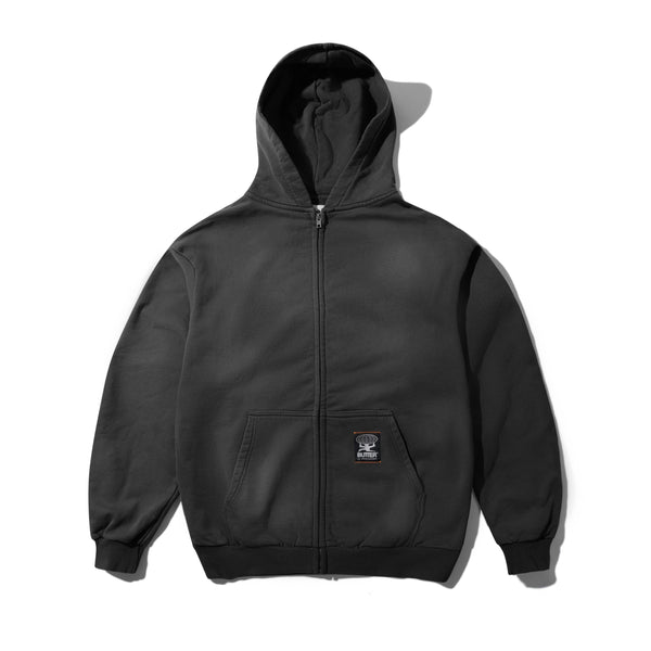 Butter Goods Garage Zip-Thru Hood, Faded Charcoal