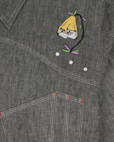 Garden Party Chambray Button Up Shirt, Grey