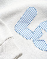 Gingham Applique Crewneck, Ash