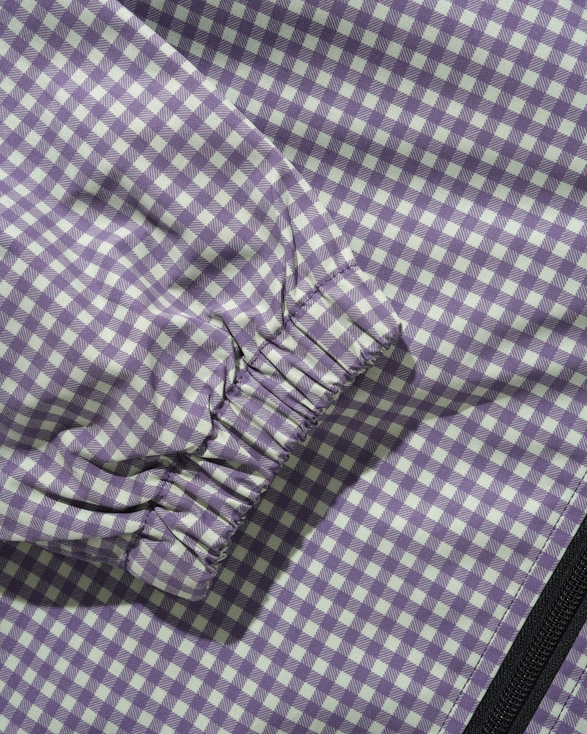 Gingham Nylon Jacket, Green / Purple