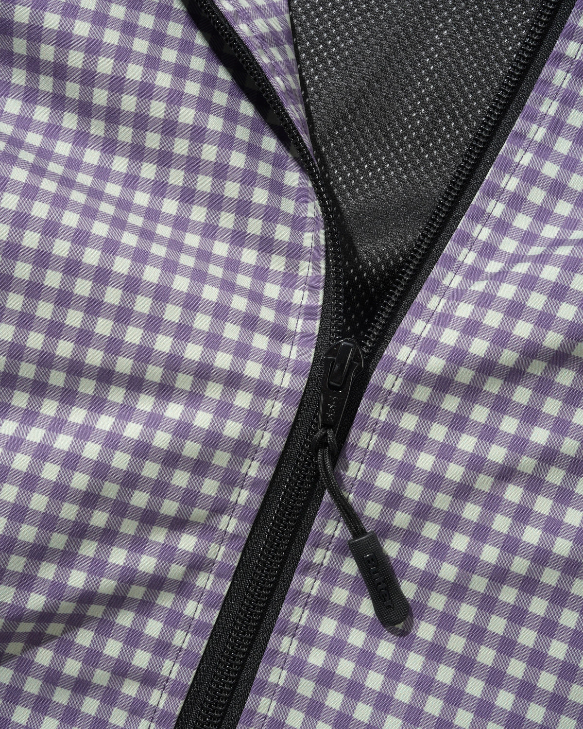 Gingham Nylon Jacket, Green / Purple