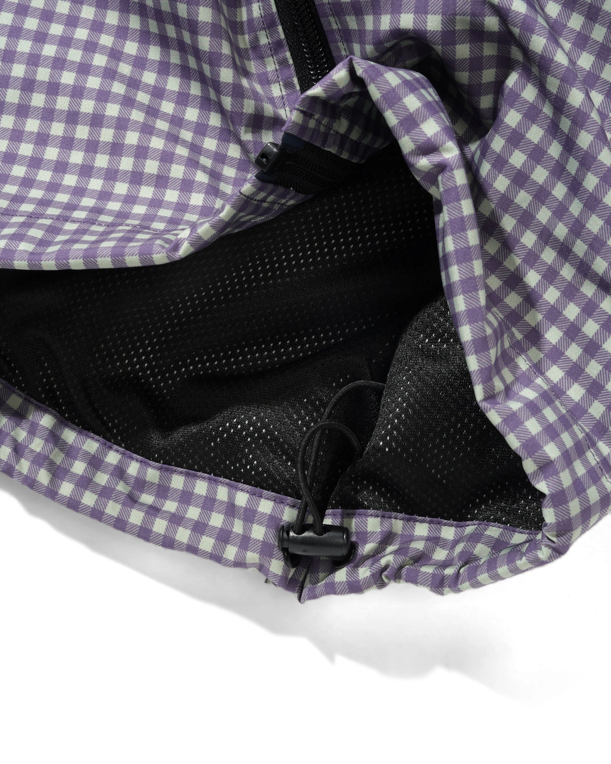 Gingham Nylon Jacket, Green / Purple