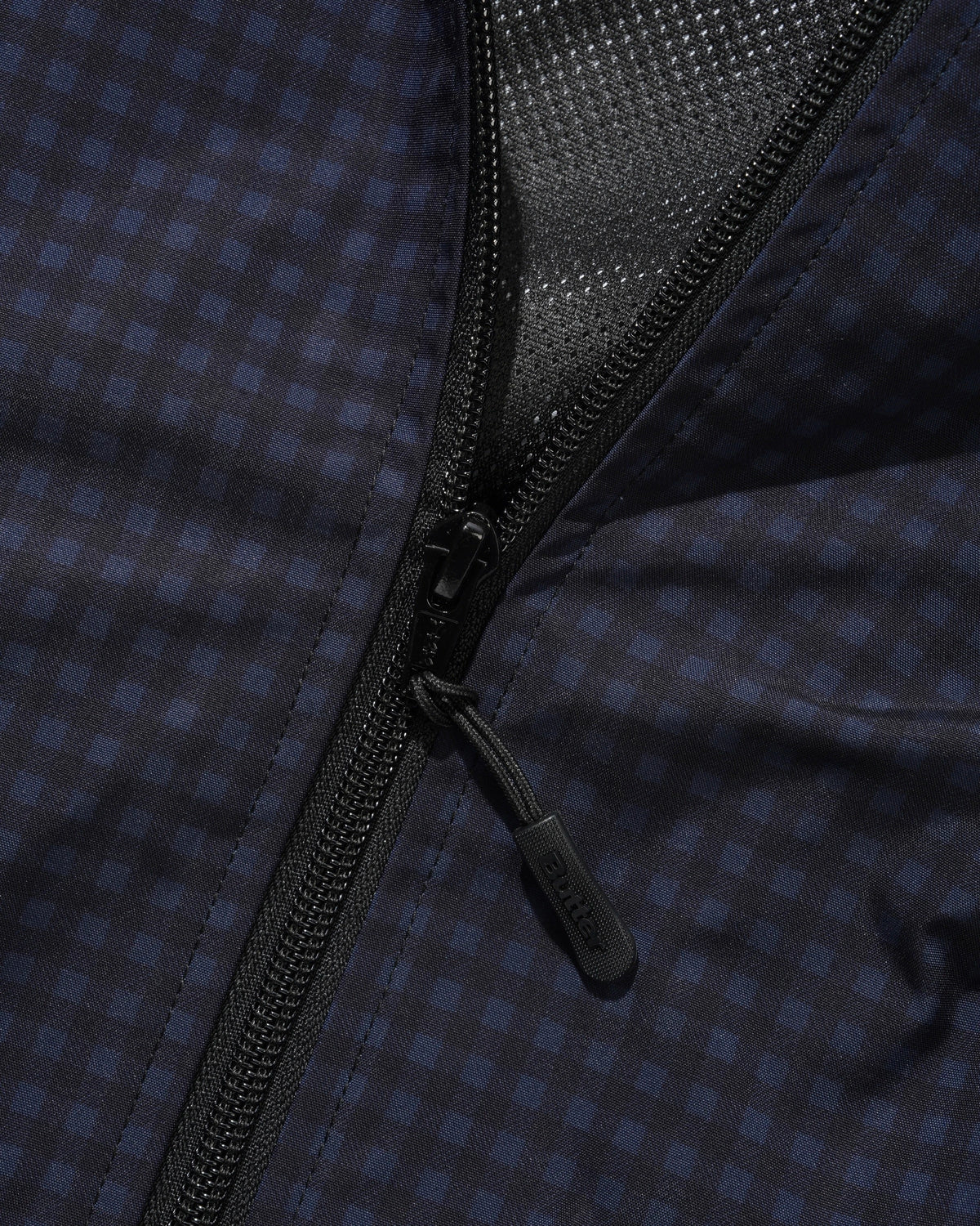 Gingham Nylon Jacket, Navy