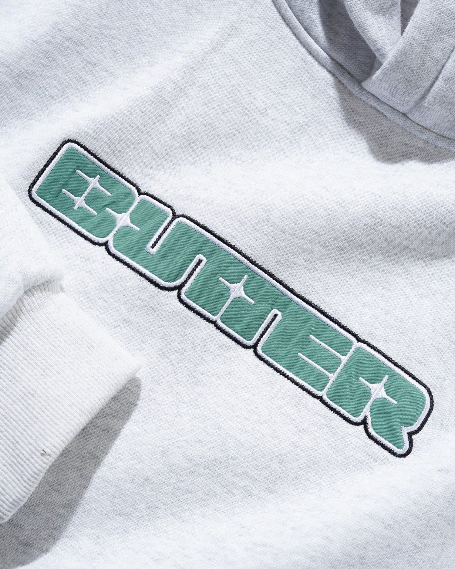 Glint Nylon Applique Pullover Hood, Ash