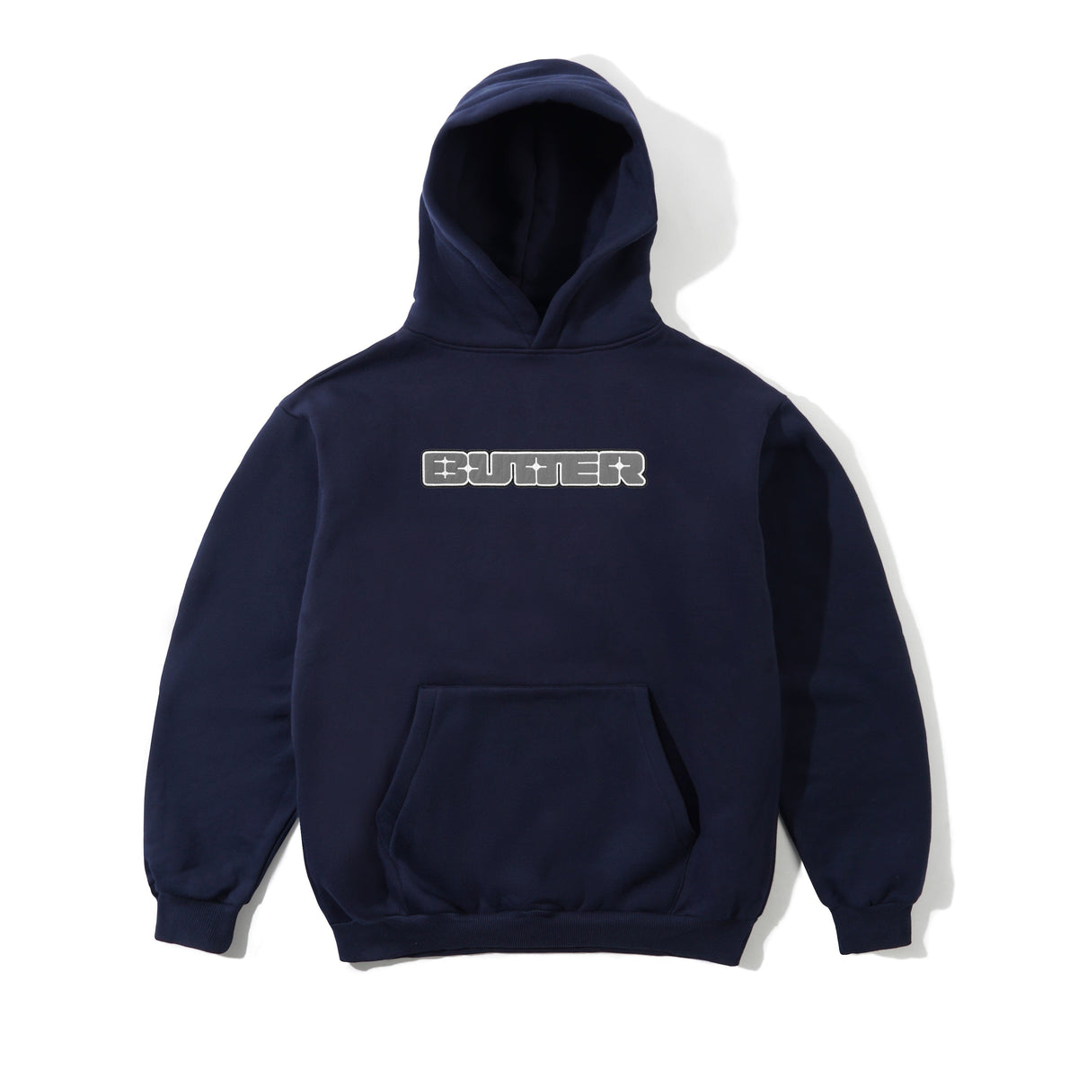 Glint Nylon Applique Pullover Hood, Navy