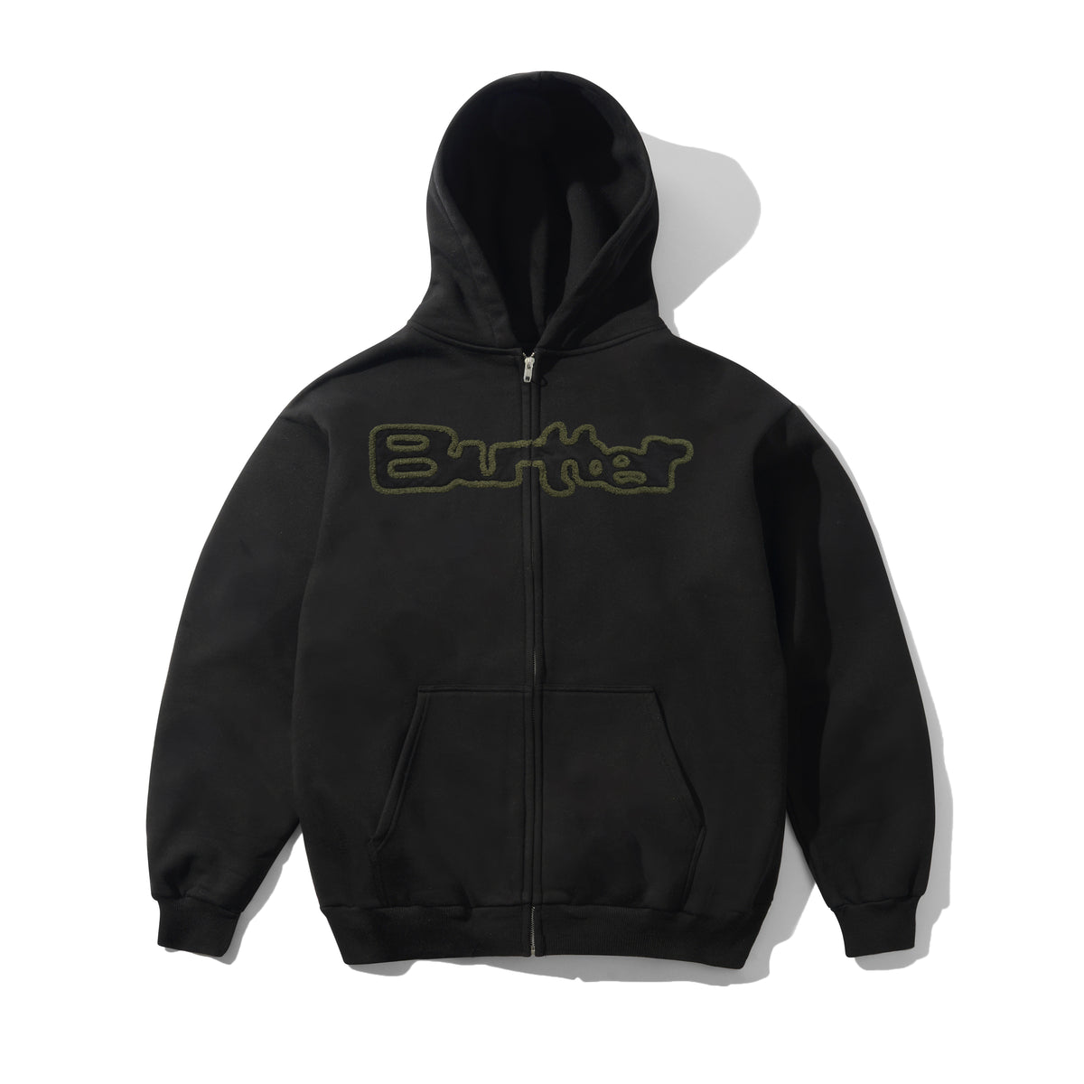 Glow Zip-Thru Hood, Washed Black