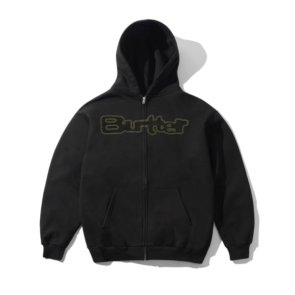 Butter Goods Glow Zip-Thru Hood, Washed Black