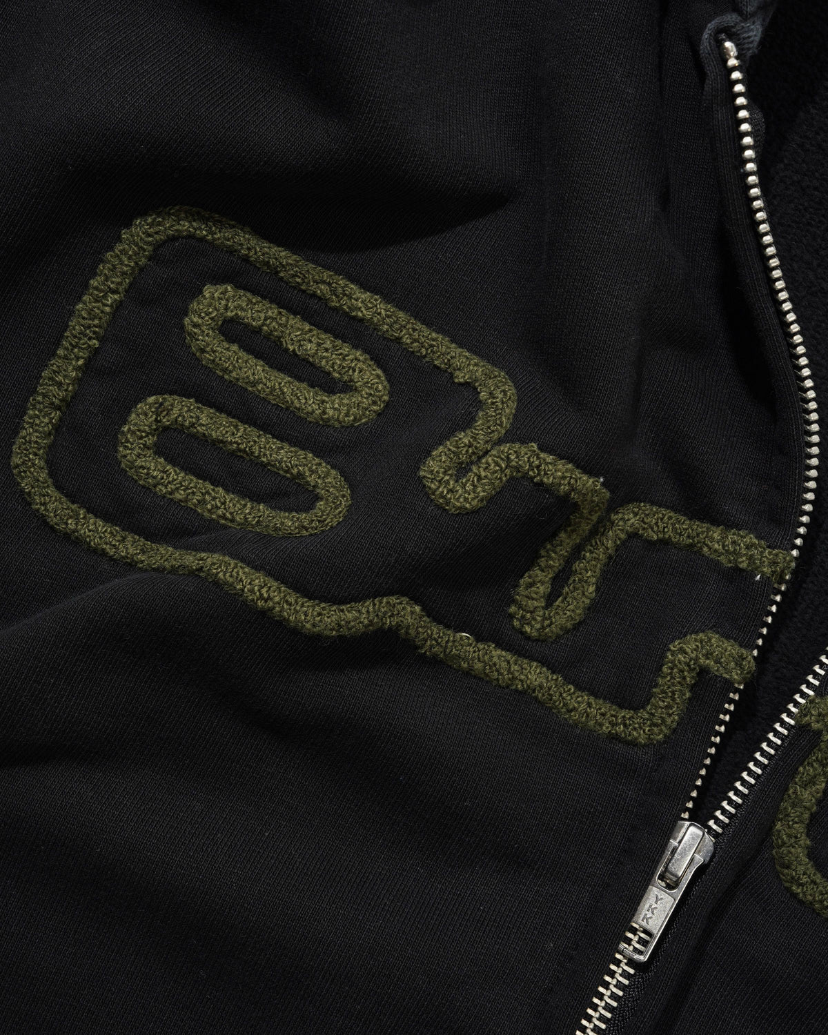 Glow Zip-Thru Hood, Washed Black