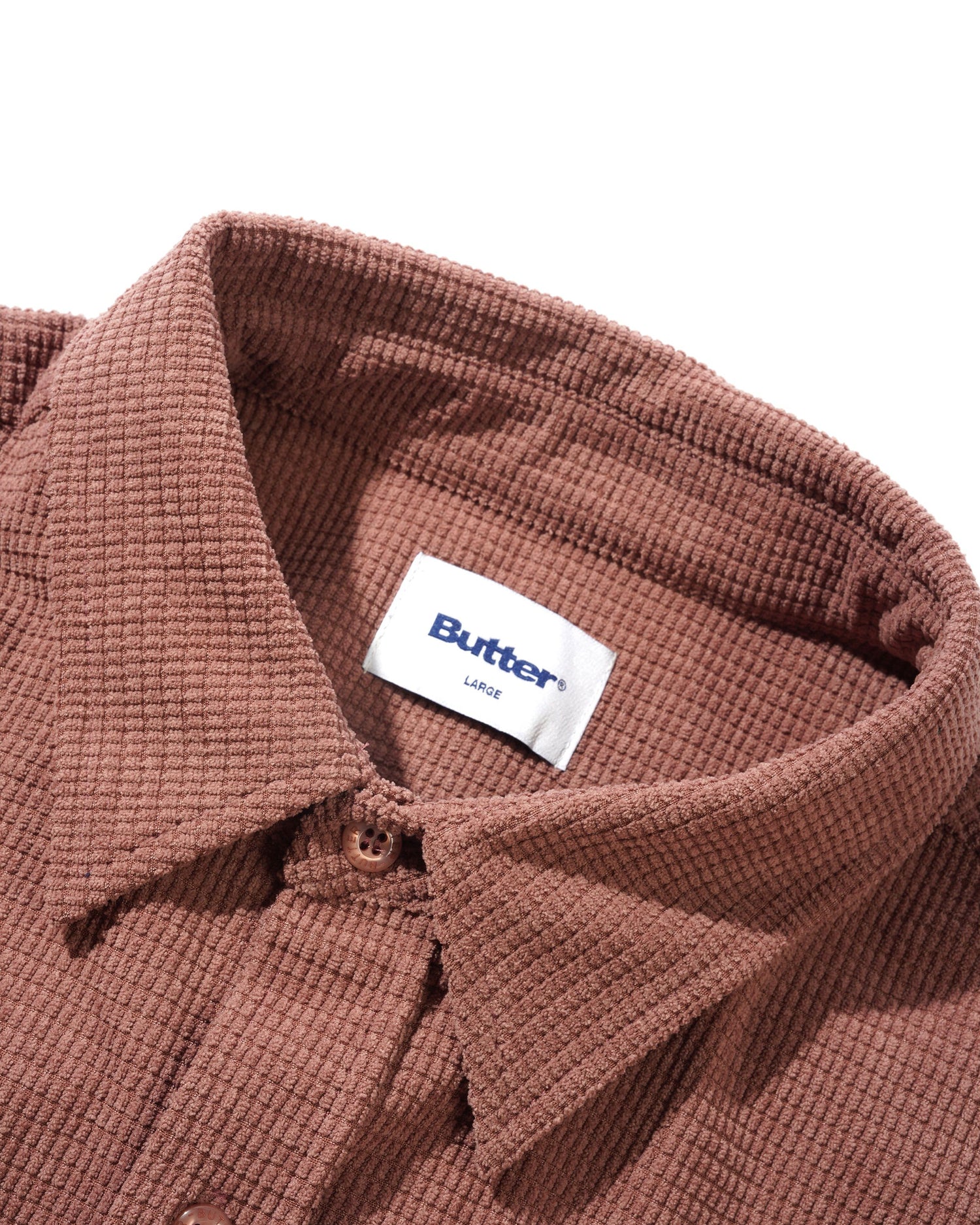 Grid Cord Overshirt, Brick