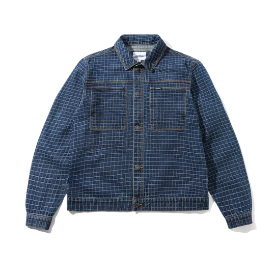 Grid Denim Jacket, Indigo