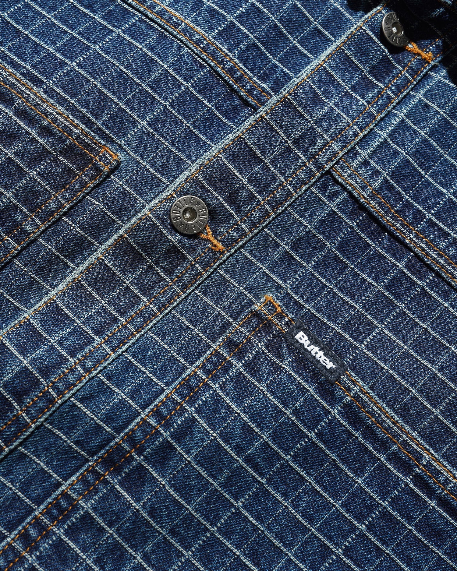 Grid Denim Jacket, Indigo