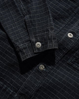 Grid Denim Jacket, Overdye Black