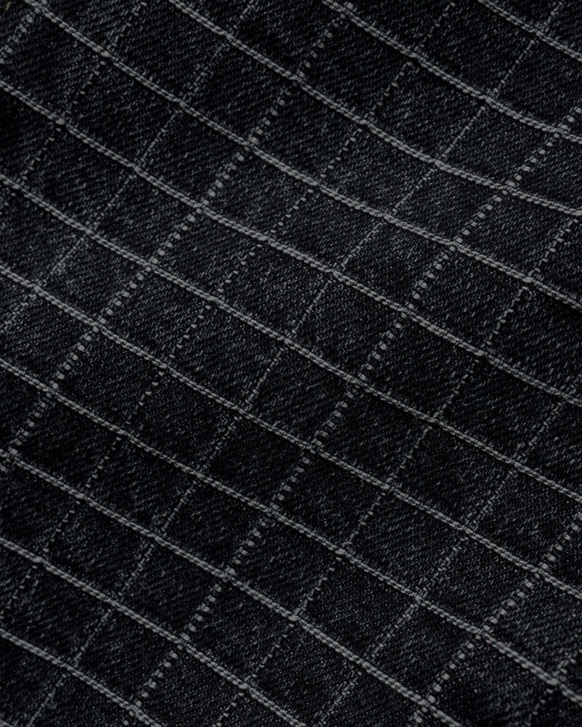 Grid Denim Jacket, Overdye Black