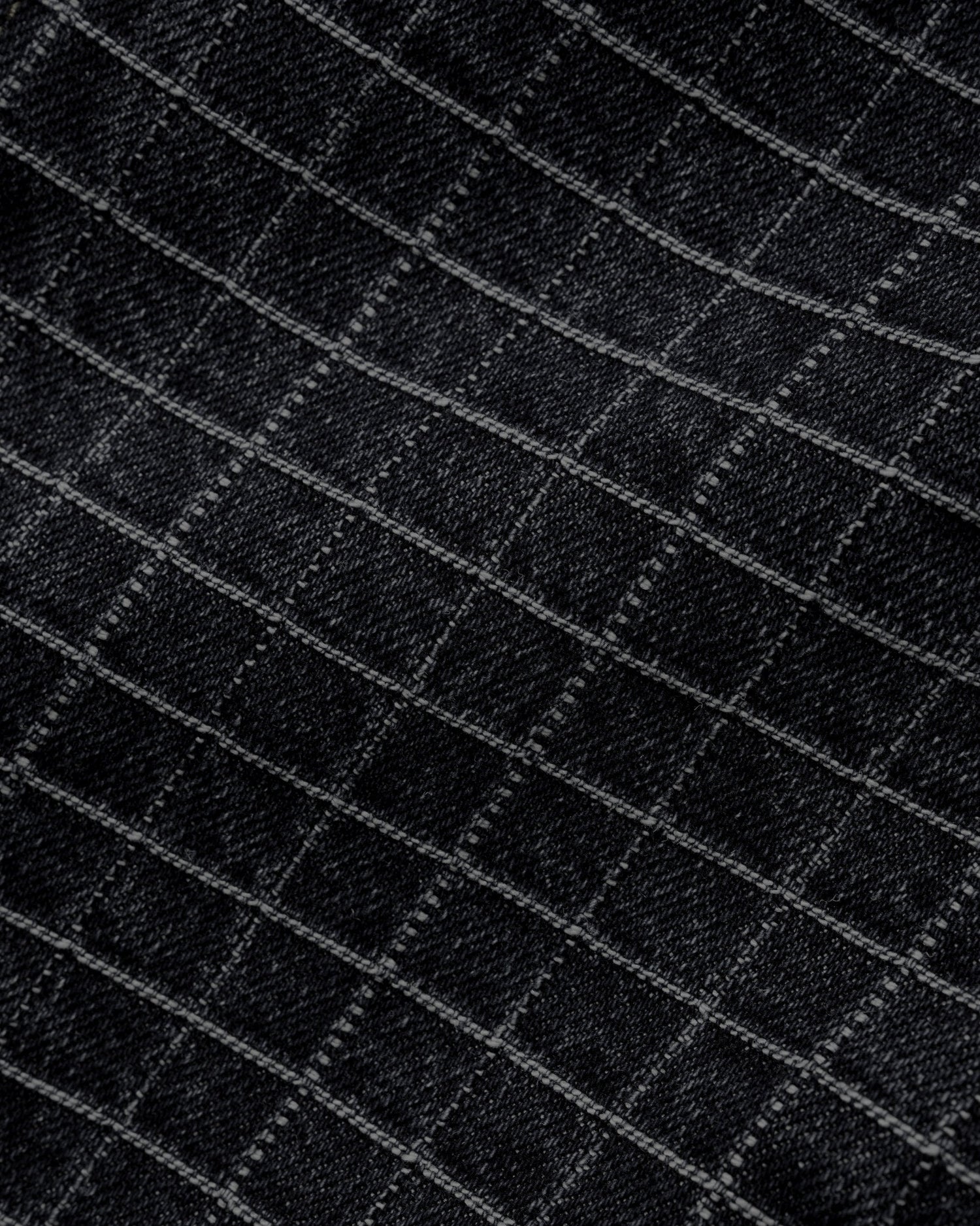 Grid Denim Jacket, Overdye Black