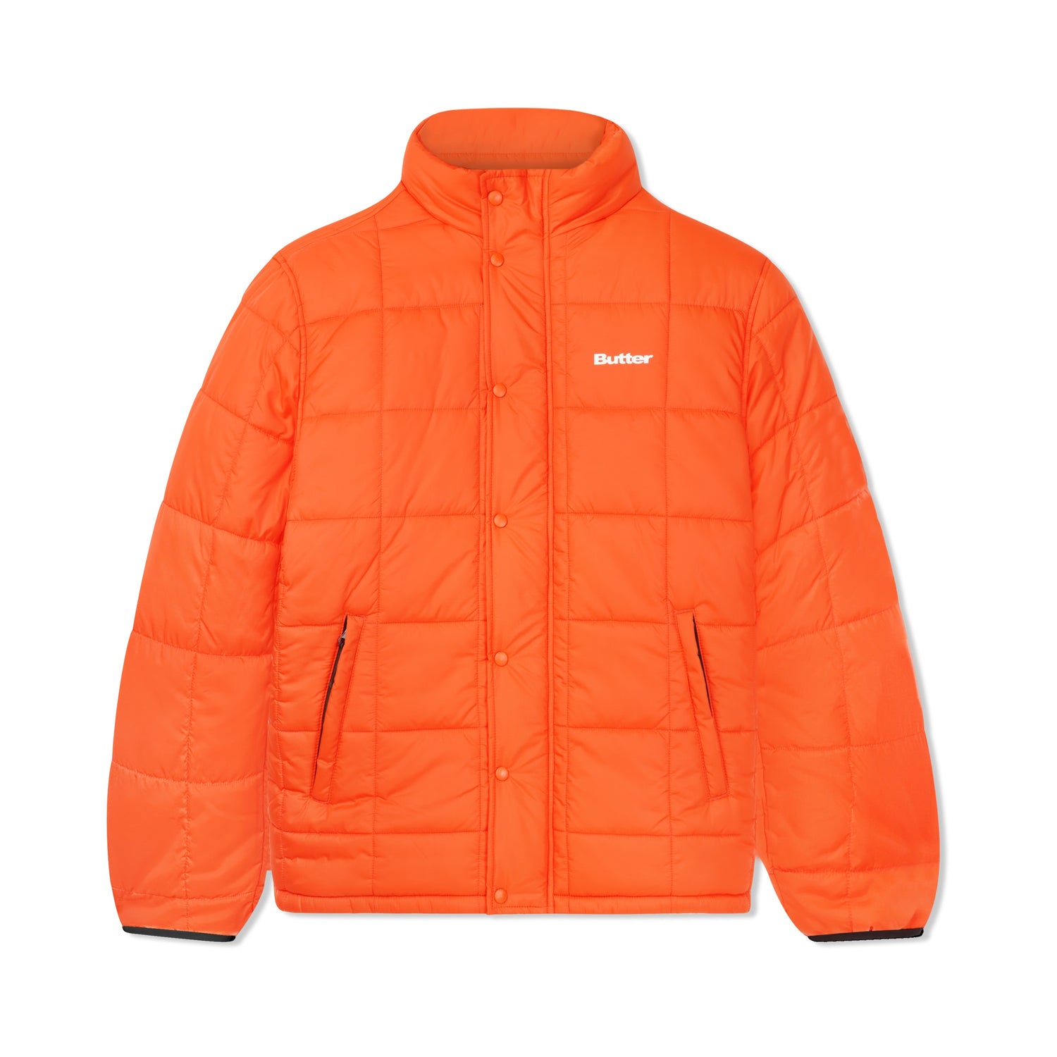 Grid Puffer Jacket, Orange