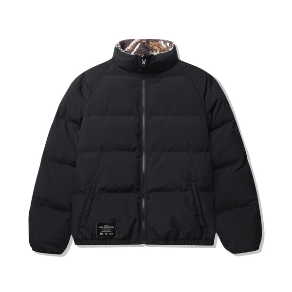 Cash Only Grove Reversible Puffer Jacket, Black / Camo
