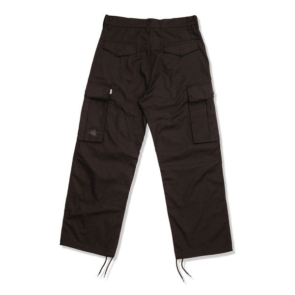 Hoddle Pleated Rip Stop Cargo Pants, Black