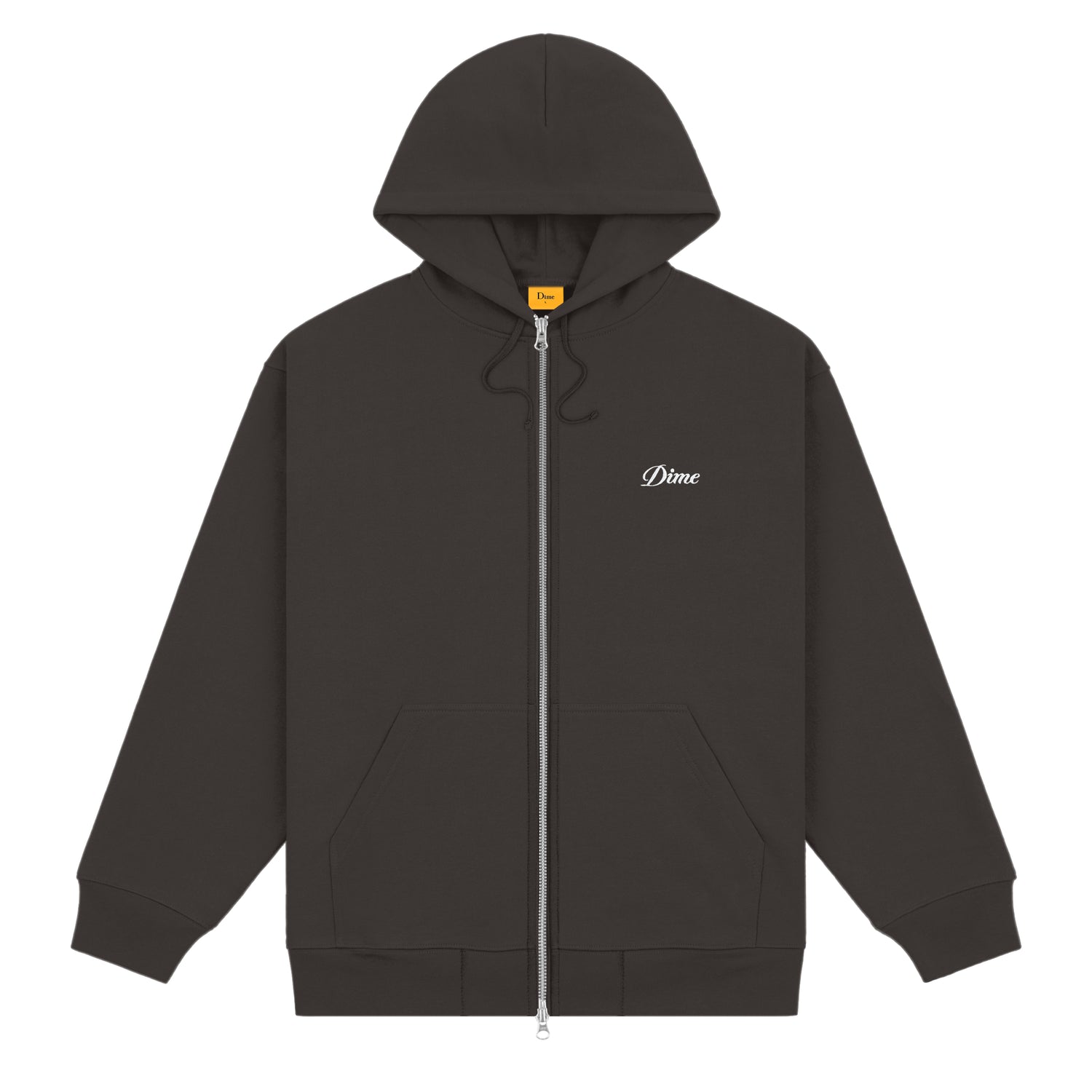 Cursive Zip Thru Hooodie, Vintage Black