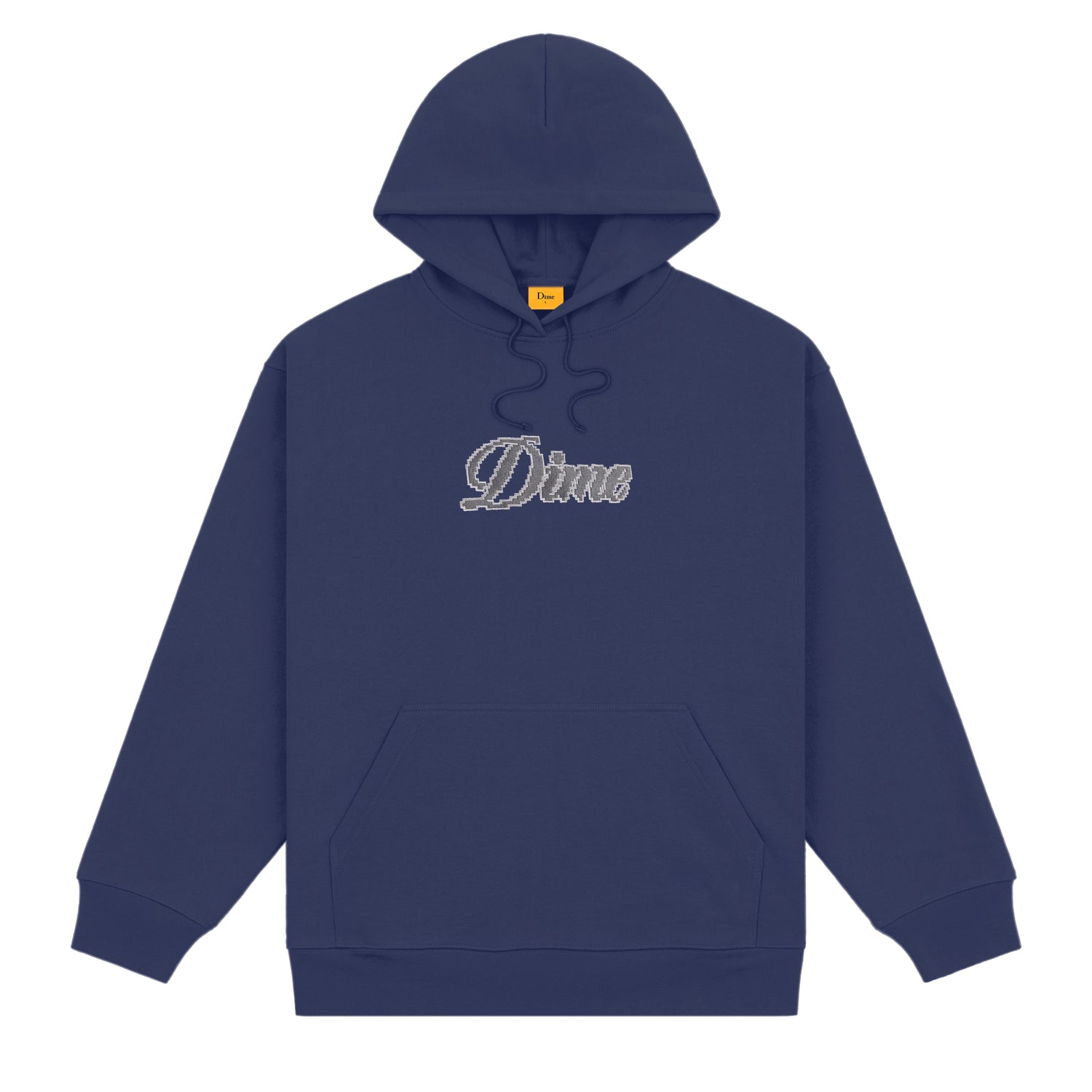 Pixel Cursive Pullover Hood, Night Blue