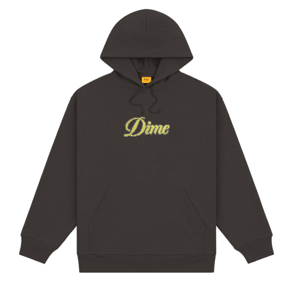 Dime Pixel Cursive Pullover Hood, Vintage Black
