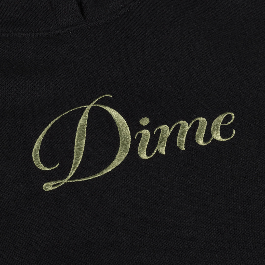 Cursive Pullover Hood, Black