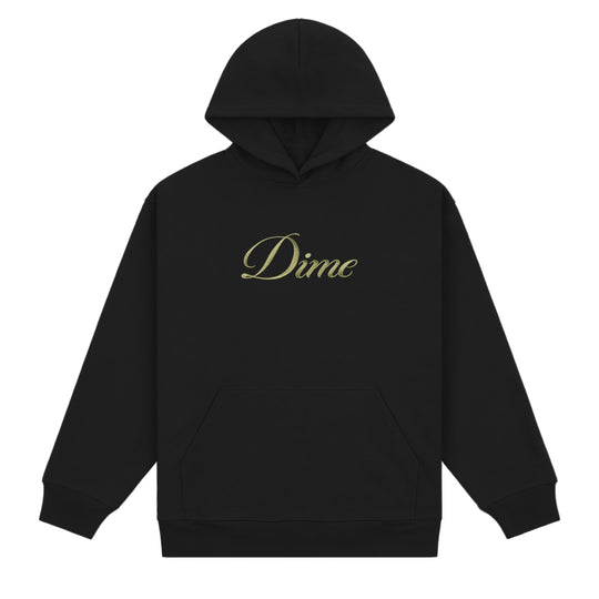 Cursive Pullover Hood, Black
