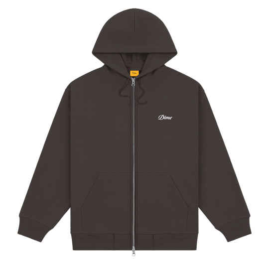 Cursive Small Logo Zip Thru Hood, Vintage Black