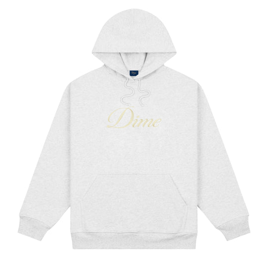 Cursive Logo Pullover Hood, Ash