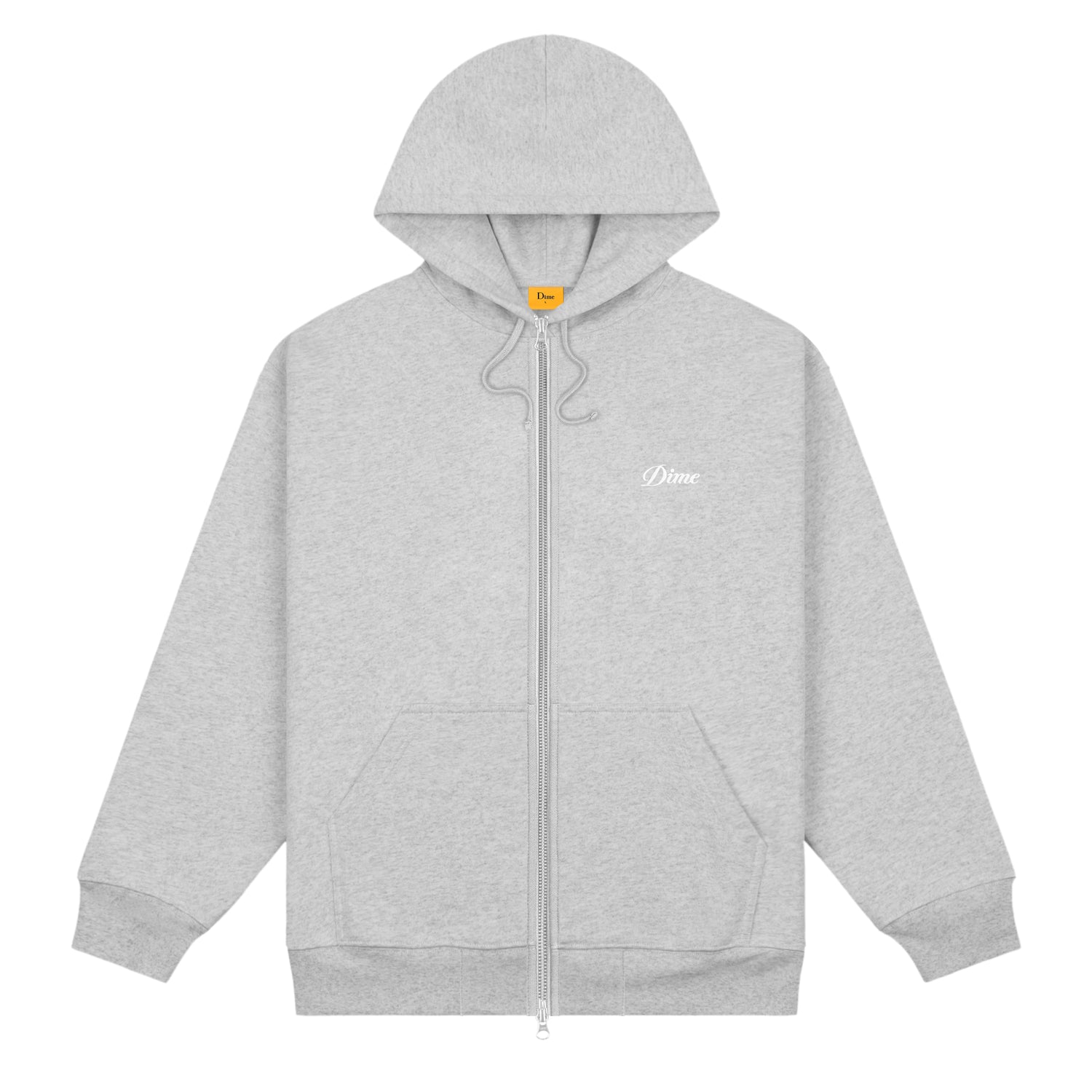 Cursive Zip Pullover, Heather Grey