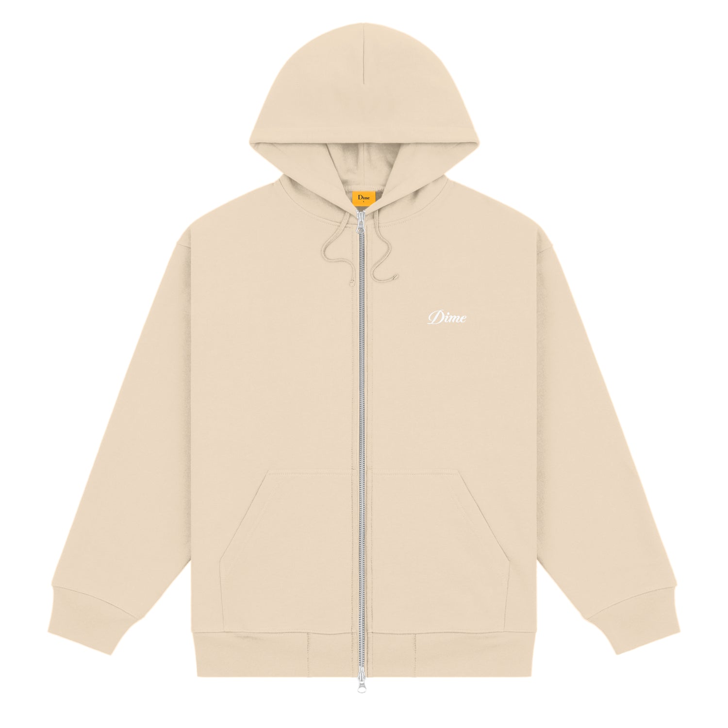 Cursive Zip Pullover, Sand