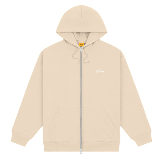 Cursive Zip Pullover, Sand