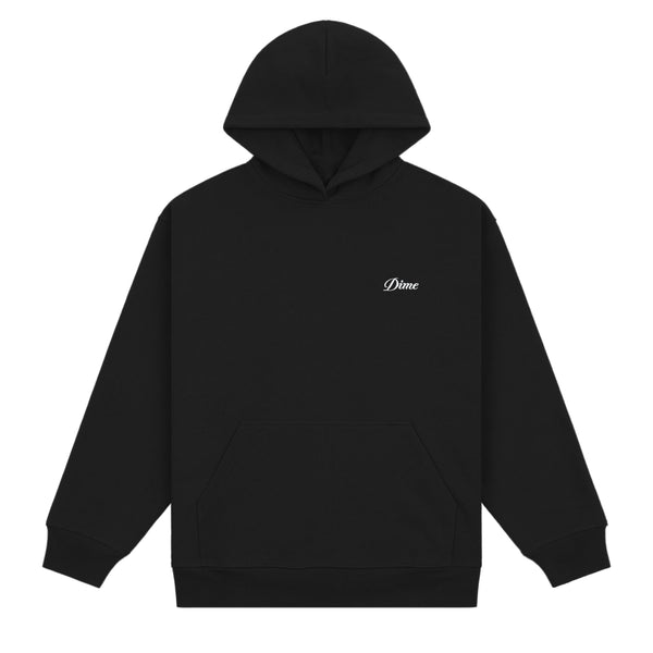 Dime Cursive Small Logo Hoodie, Black