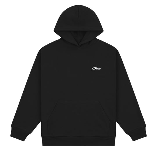 Cursive Small Logo Hoodie, Black