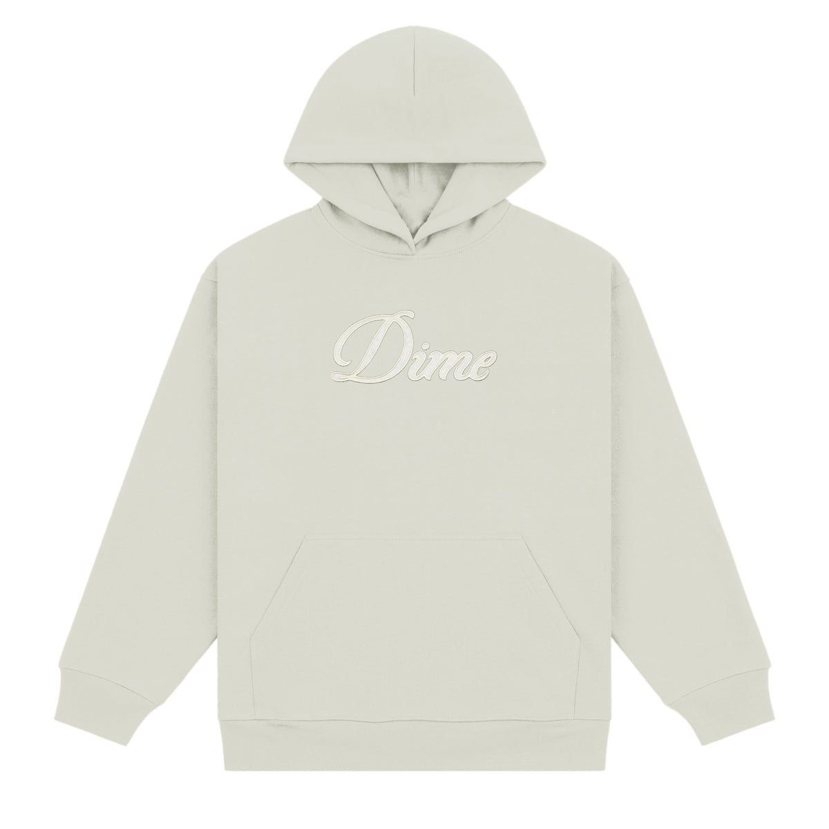 Cursive Hoodie, Charcoal Moss