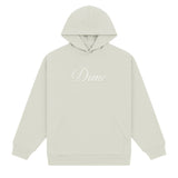 Cursive Hoodie, Charcoal Moss