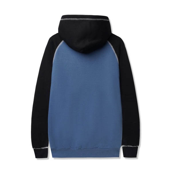 Cash Only Halftime Raglan Pullover Hood, Denim / Black