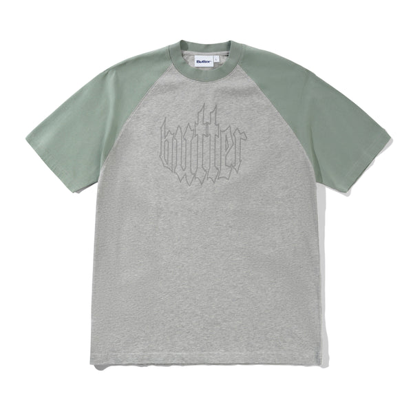 Butter Goods Harvest Raglan Tee, Mint / Heather