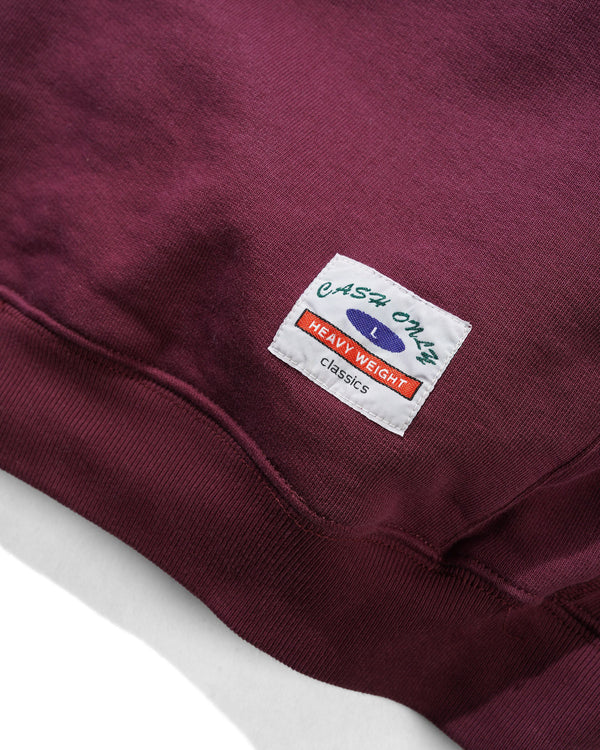 Cash Only Heavy-Weight Pullover Hood, Berry