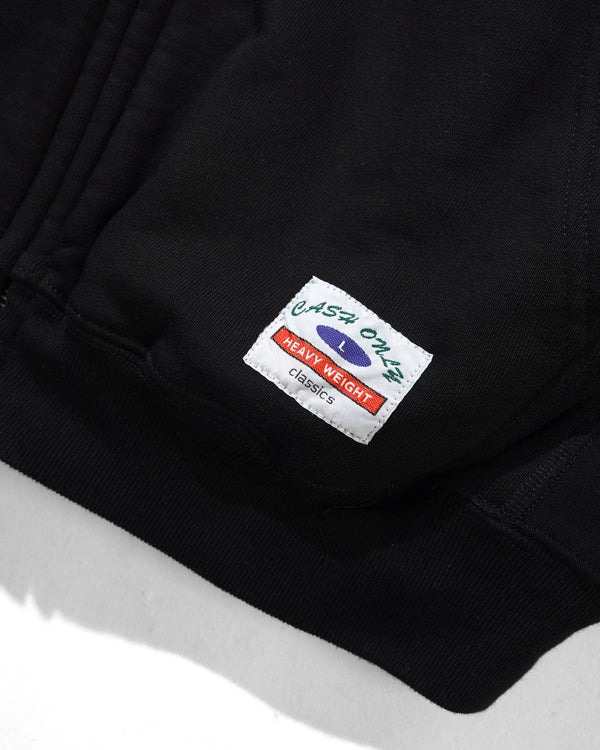 Cash Only Heavy-Weight Zip-Thru Hood, Black
