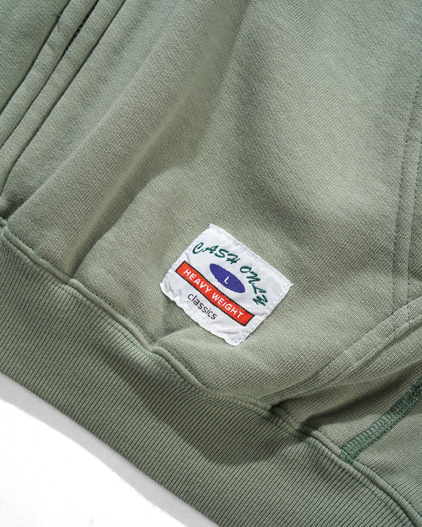 Cash Only Heavy-Weight Zip-Thru Hood, Dull Sage