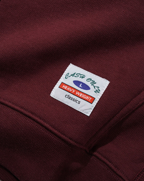 Cash Only Heavy-Weight Zip-Thru Hood, Burgundy
