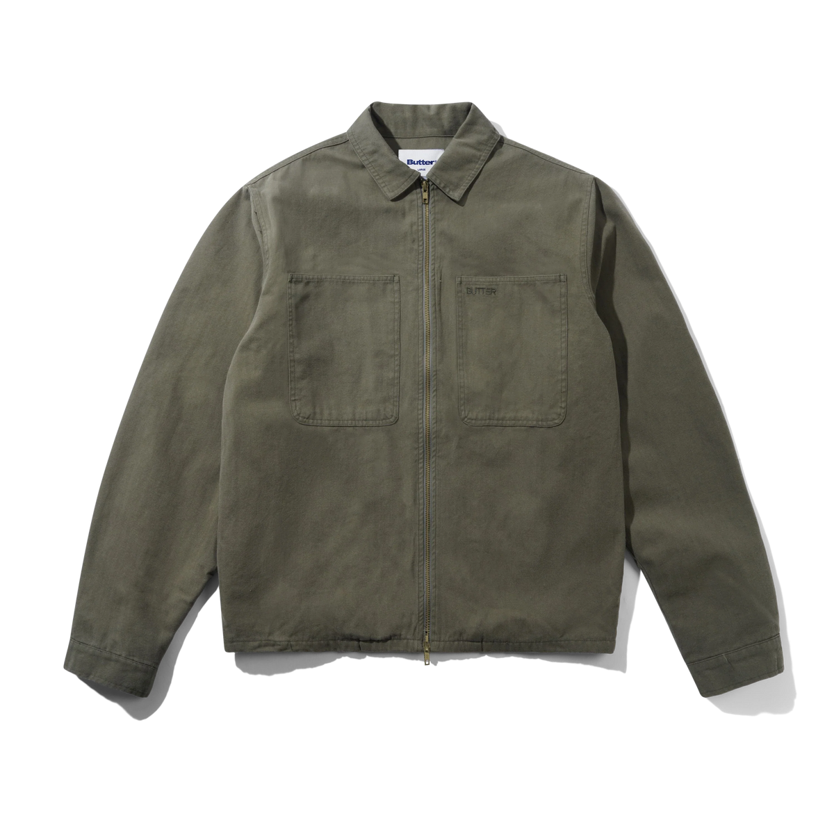 Herringbone Zip Jacket, Washed Army