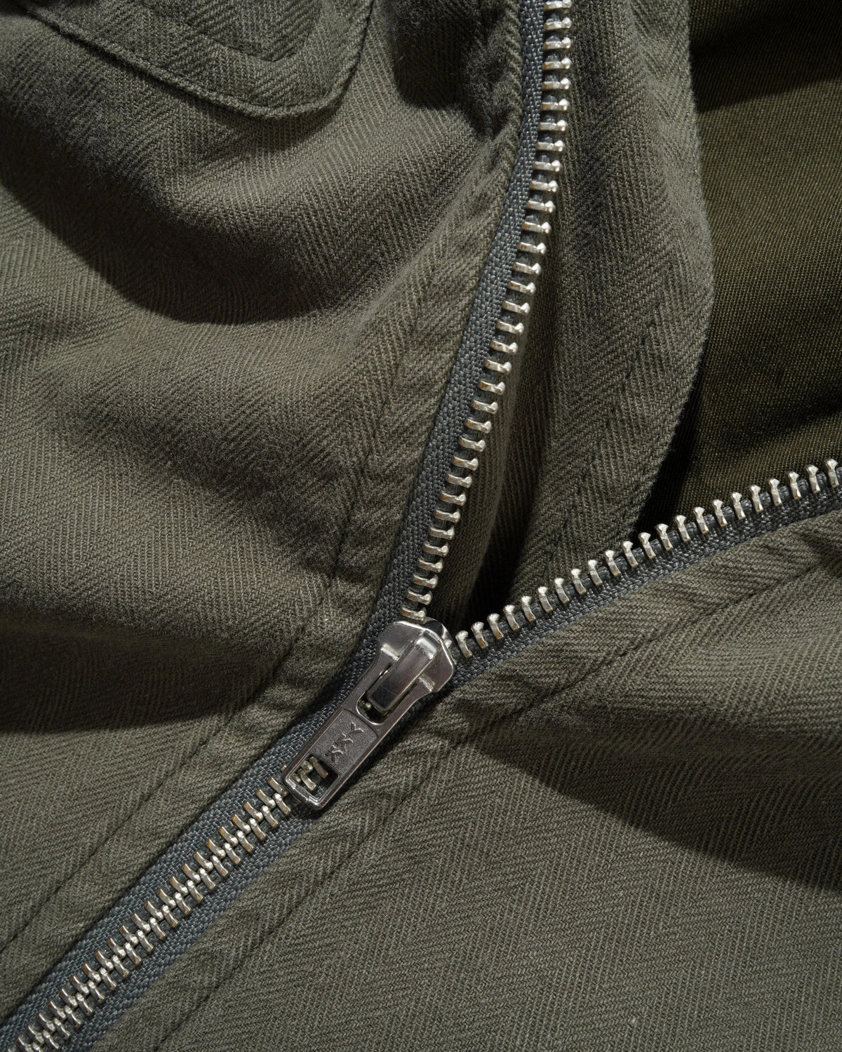Herringbone Zip Jacket, Washed Army