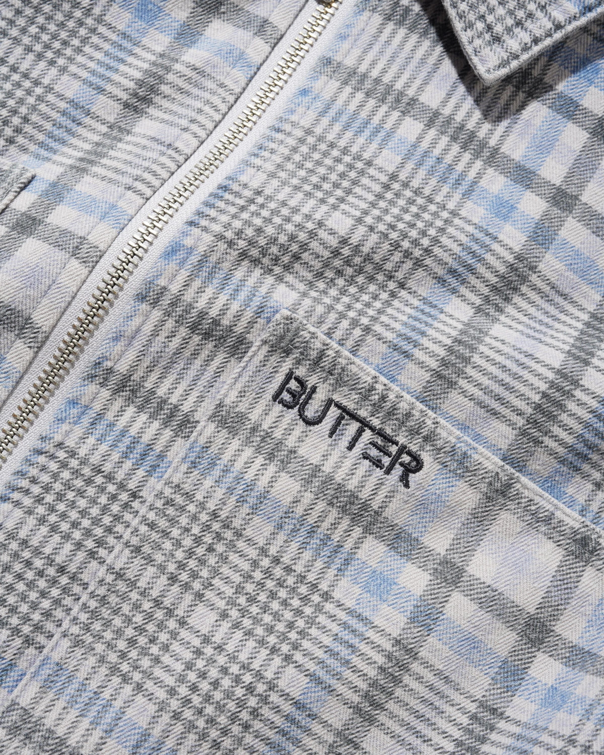 Herringbone Zip Jacket, Washed Plaid